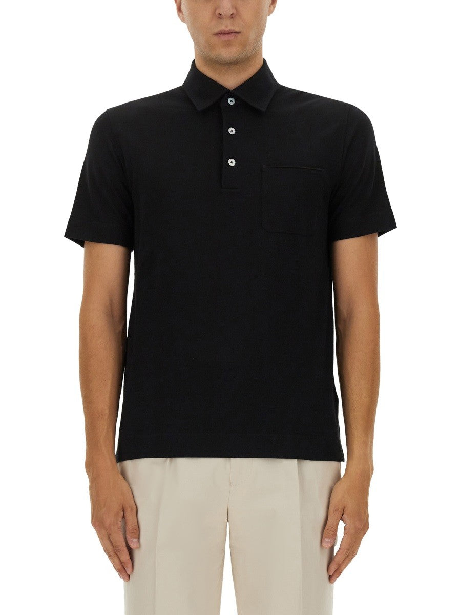 Zegna COTTON POLO SHIRT WITH POCKET