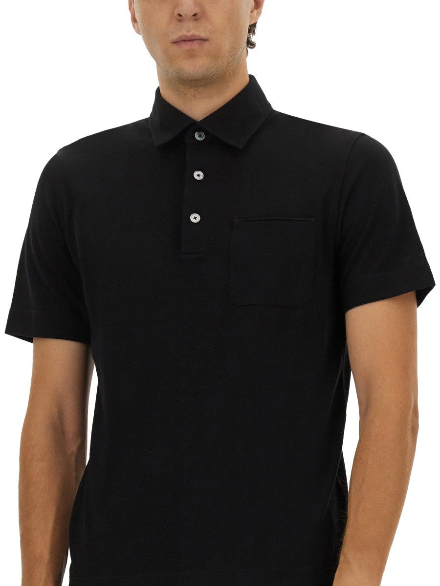 Zegna COTTON POLO SHIRT WITH POCKET