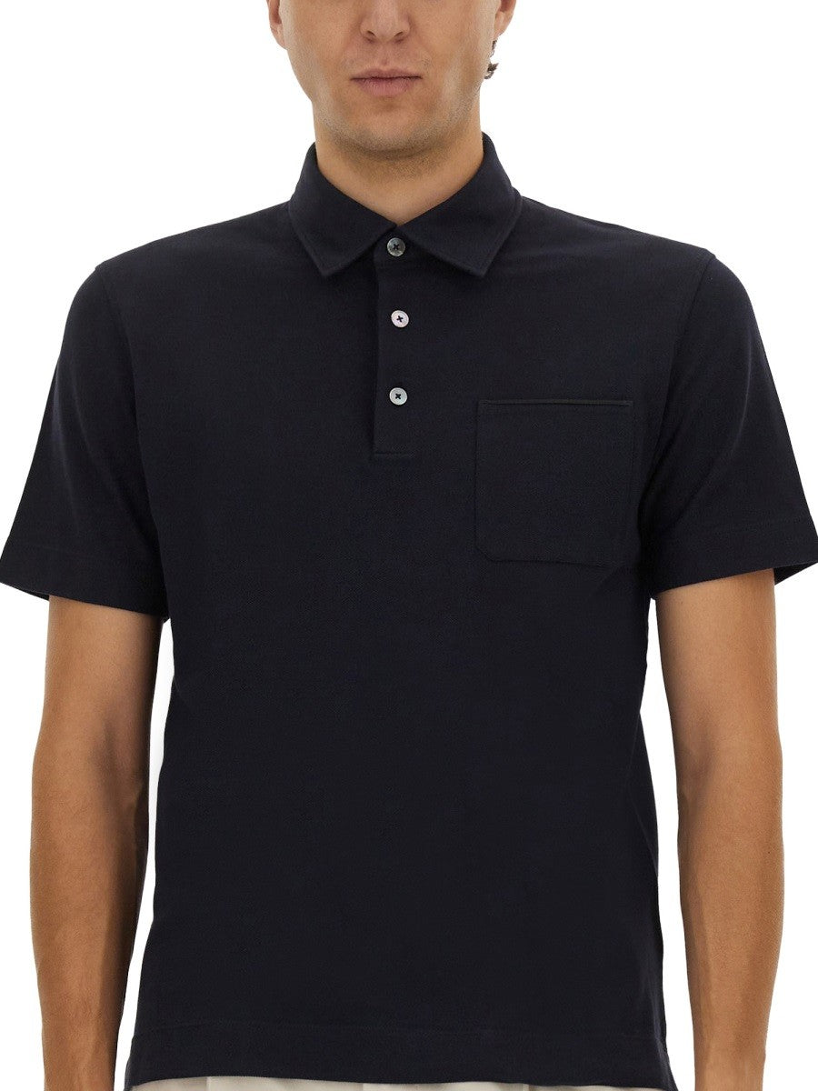 Zegna COTTON POLO SHIRT WITH POCKET
