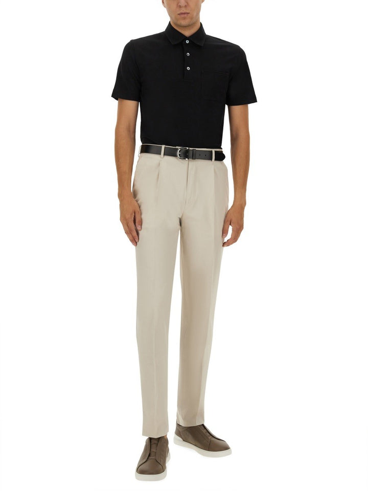 Zegna COTTON POLO SHIRT WITH POCKET