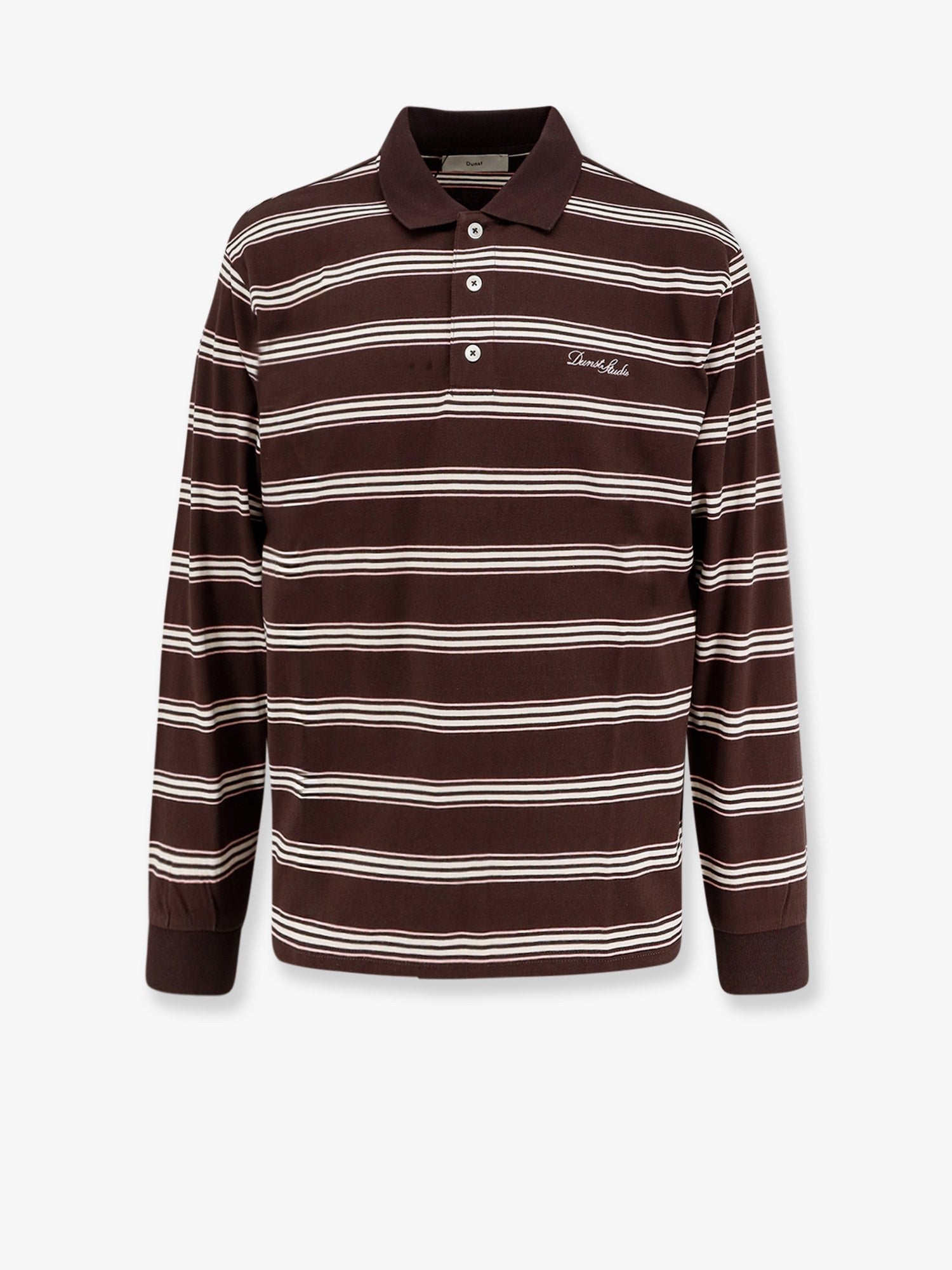DUNST Cotton polo shirt with striped pattern