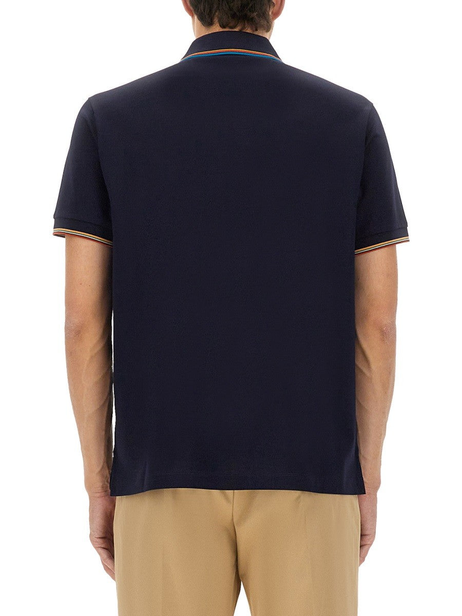 PAUL SMITH COTTON POLO SHIRT WITH ZIPPER