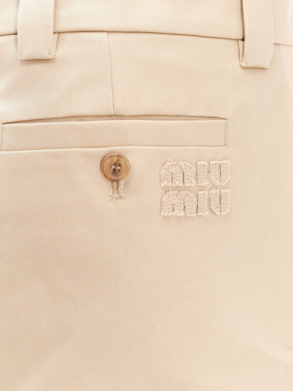 Miu Miu Cotton skirt with check insert on the bottom