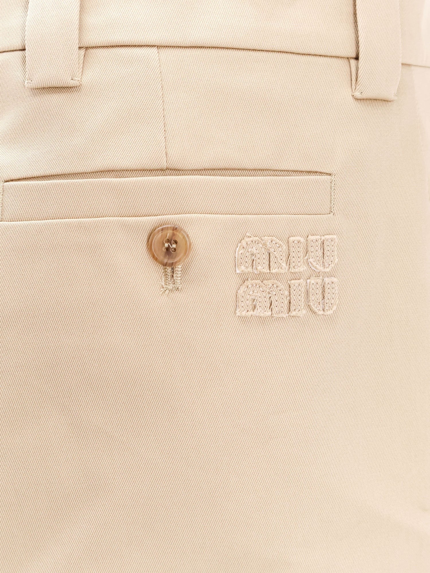 Miu Miu Cotton skirt with check insert on the bottom