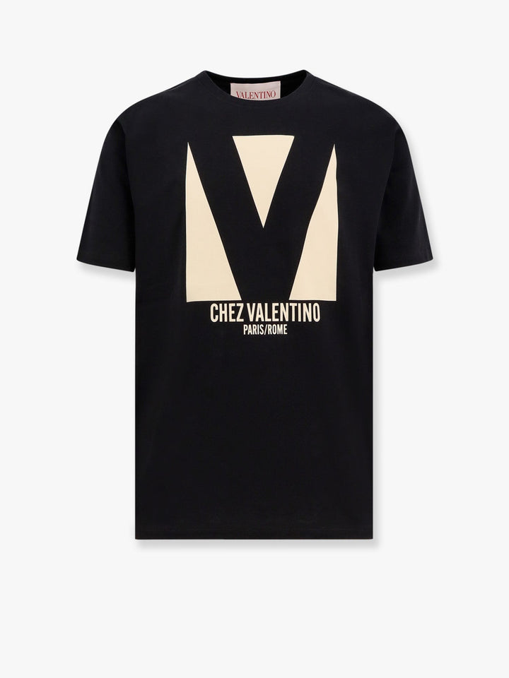 Valentino COTTON T-SHIRT WITH "CHEZ VALENTINO" PRINT