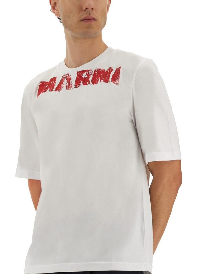 Marni COTTON T-SHIRT WITH MAXI PRINT