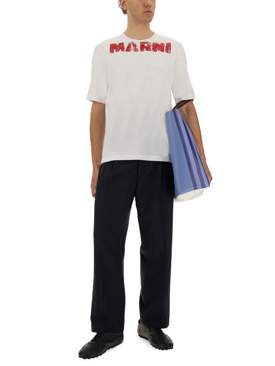 Marni COTTON T-SHIRT WITH MAXI PRINT