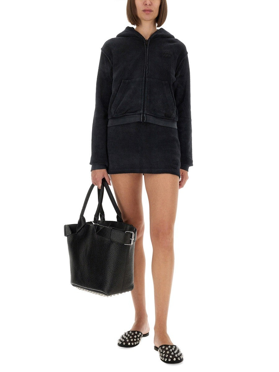 Alexander Wang COTTON TERRY SWEATSHIRT WITH ZIPPER