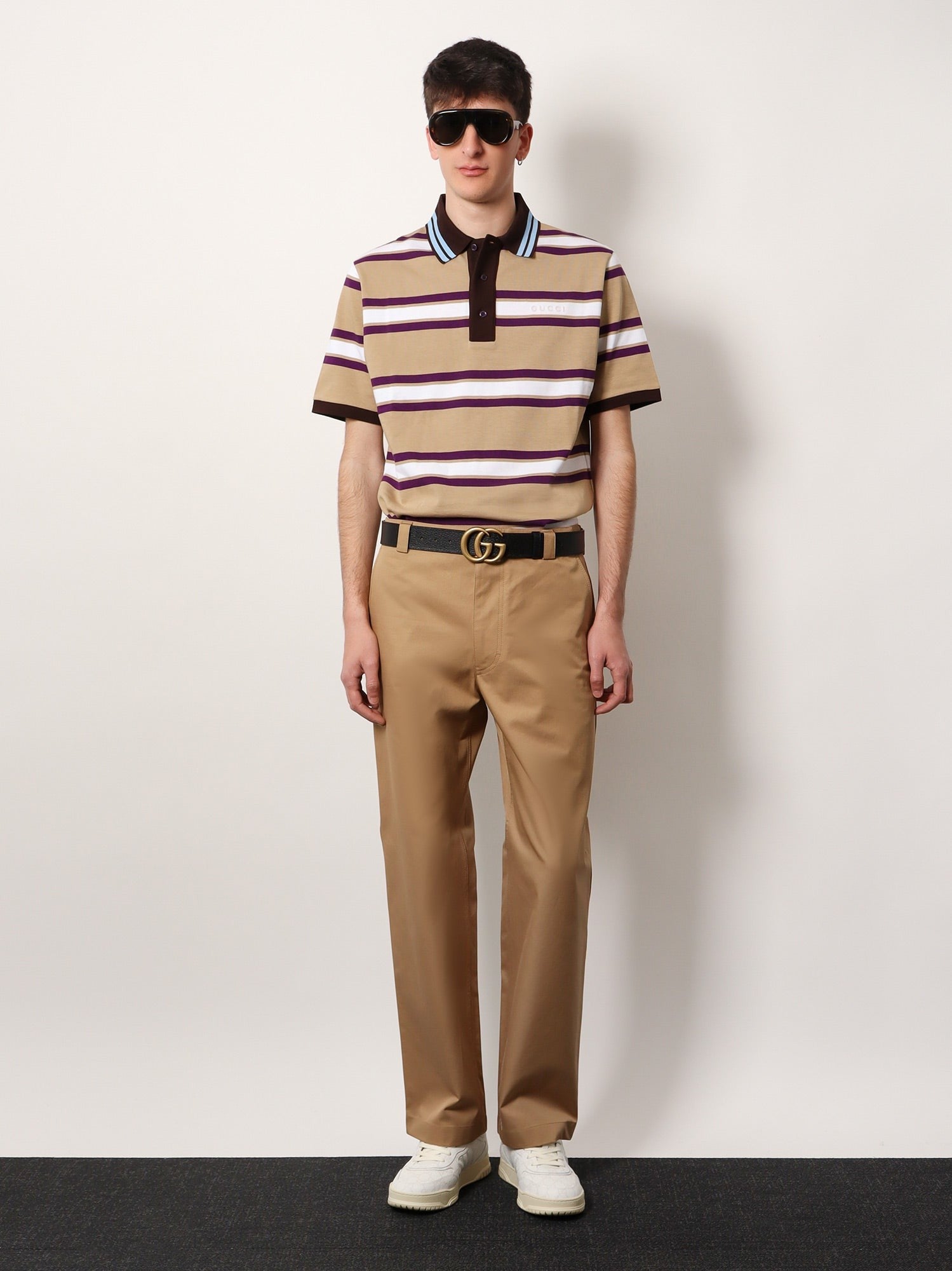 Gucci Cotton trouser with web detail