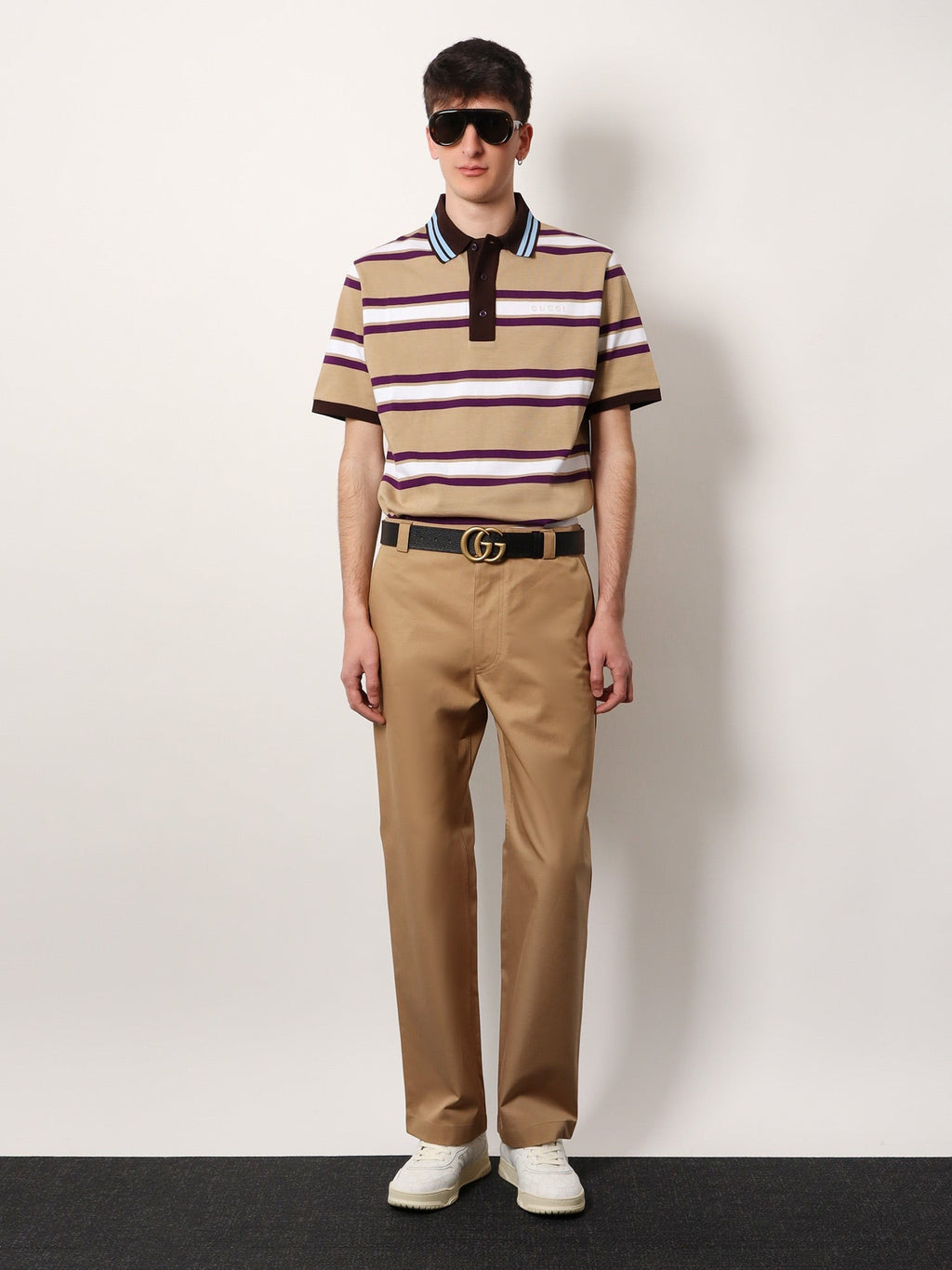 Gucci Cotton trouser with web detail