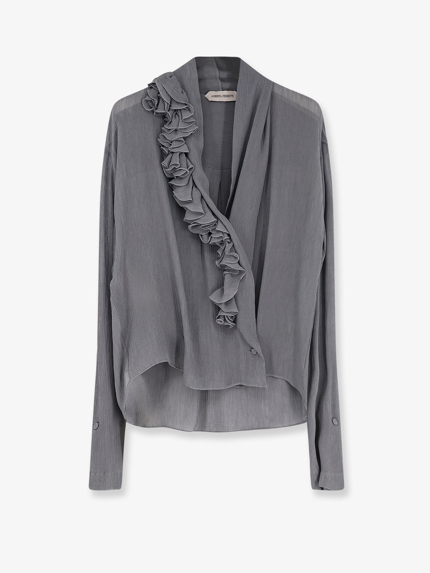 alberta ferretti Crepe shirt with rouches