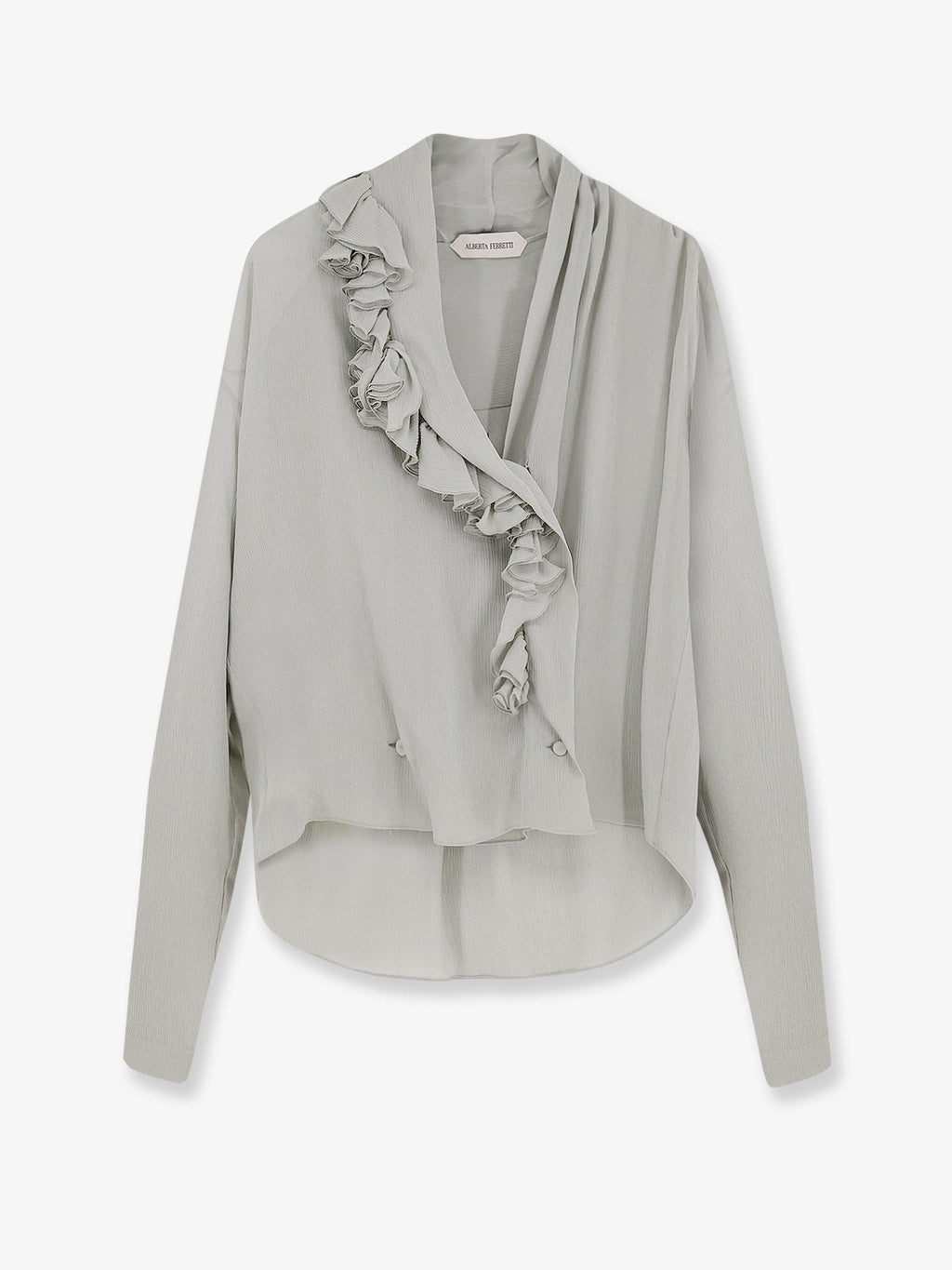 alberta ferretti Crepe shirt with rouches