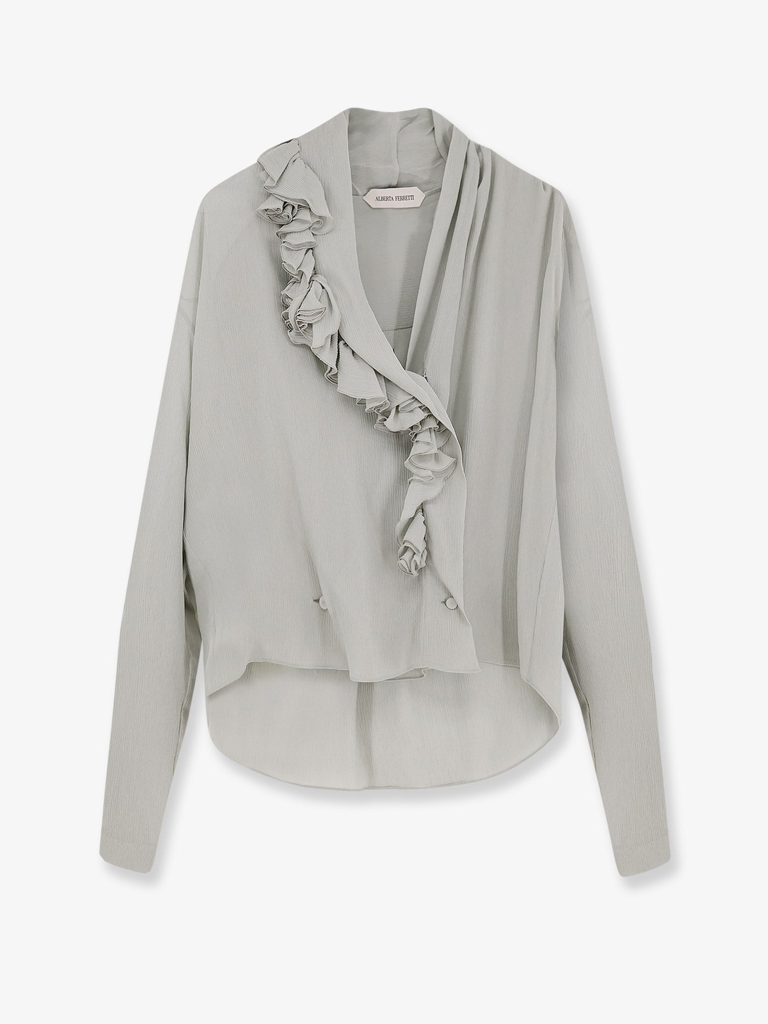 alberta ferretti Crepe shirt with rouches