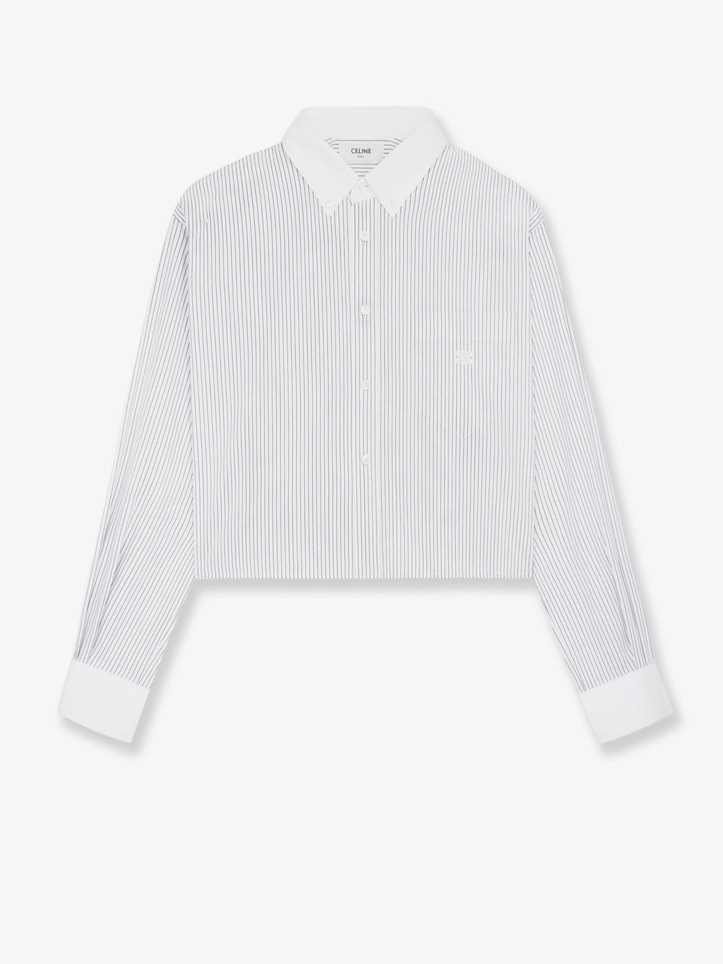 Celine Cropped cotton shirt with striped motif
