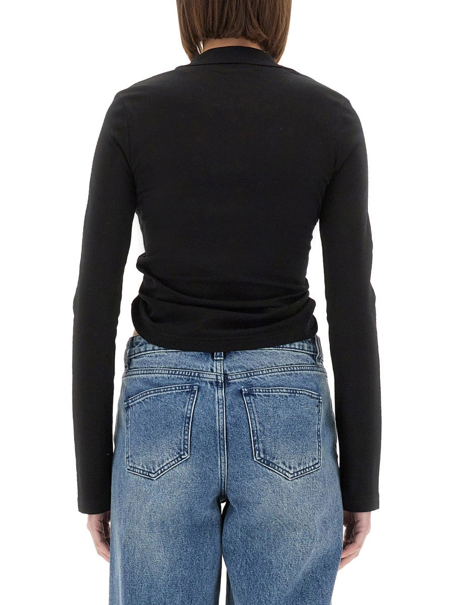 COURREGES CROPPED POLO SHIRT "TWIST"