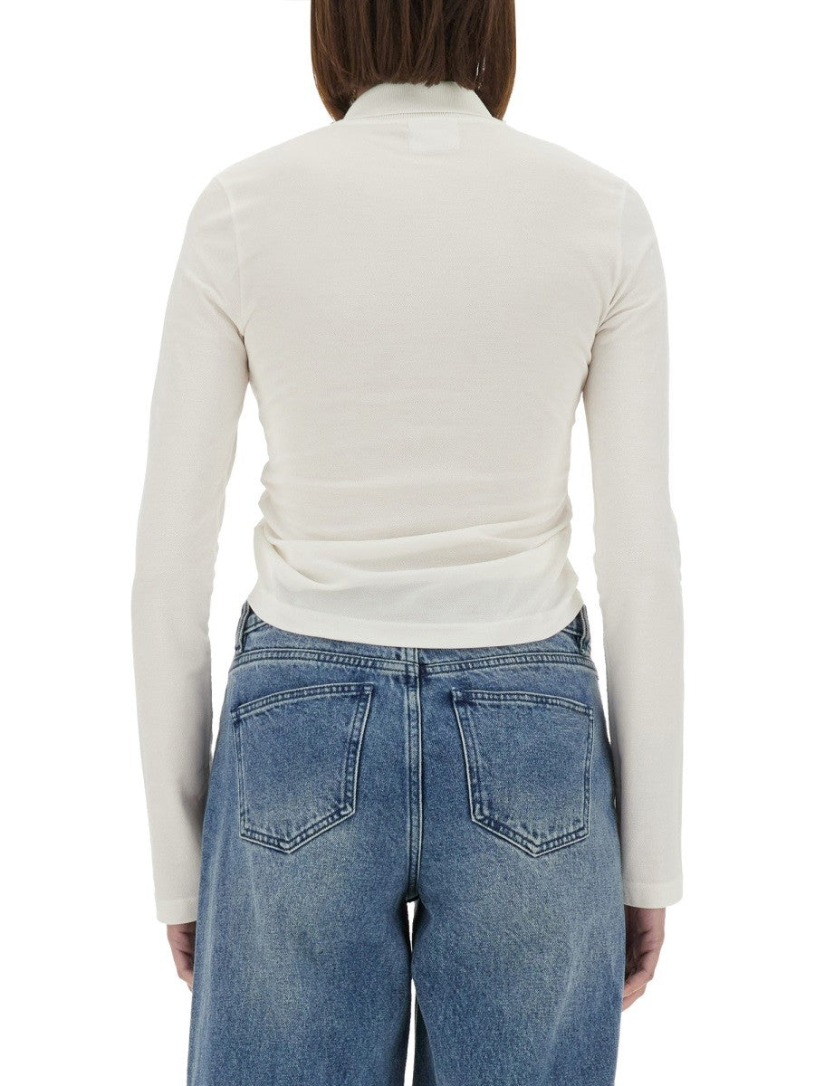 COURREGES CROPPED POLO SHIRT "TWIST"