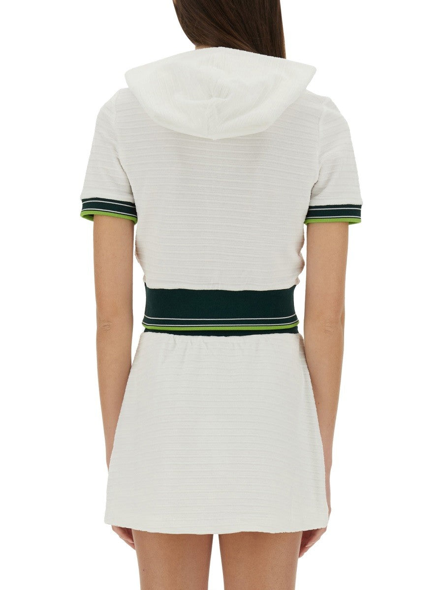 CASABLANCA CROPPED TENNIS SHIRT