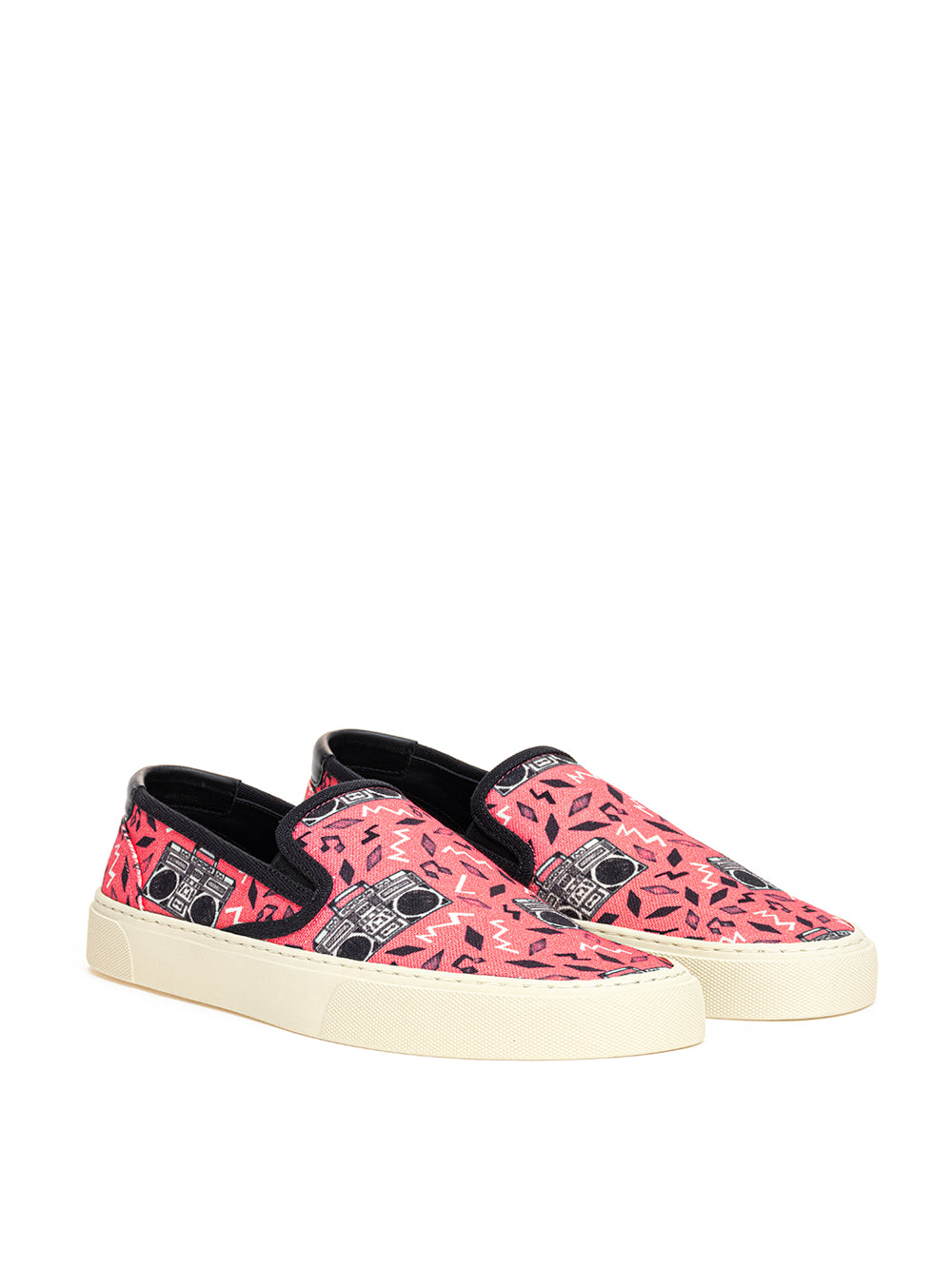 Pink Canvas Slip-On with Radio Print Saint Laurent