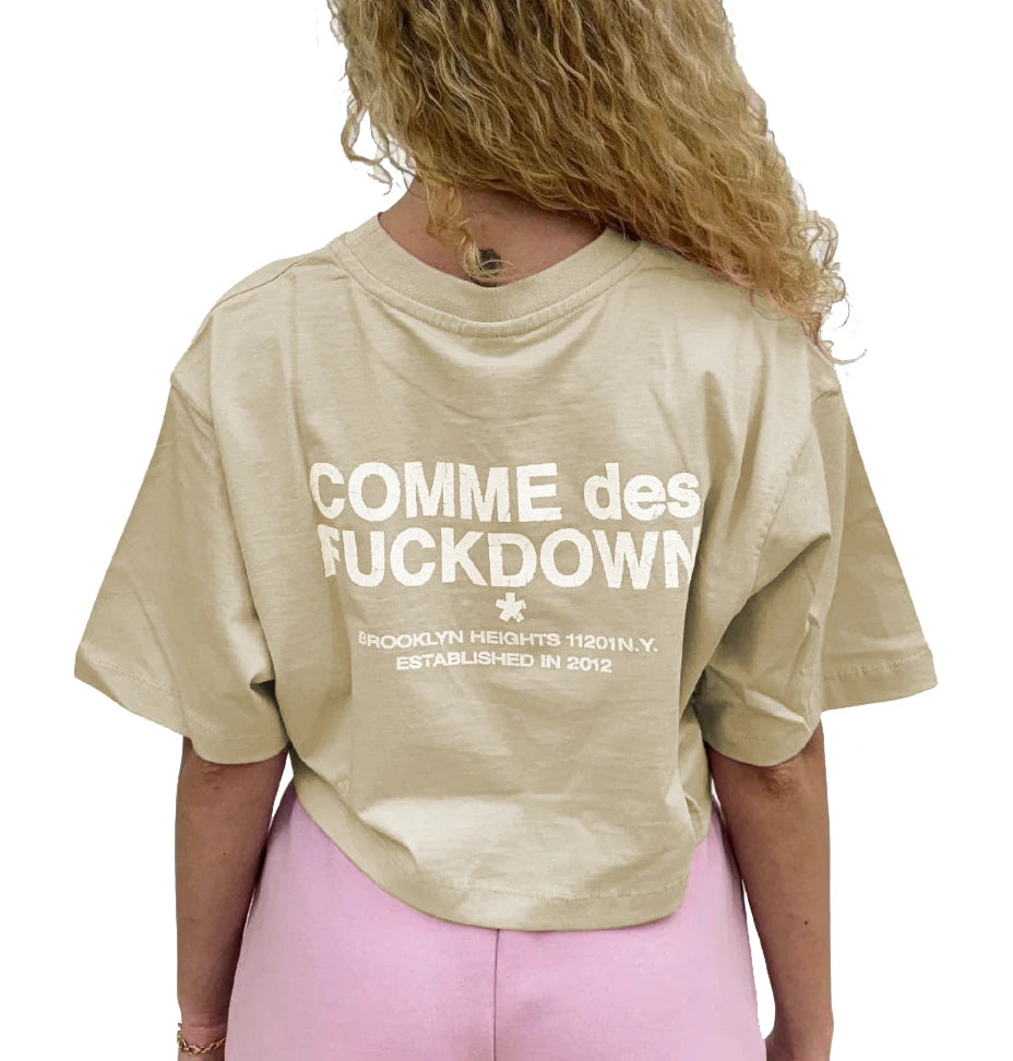 Comme Des Fuckdown T-shirt & Top Beige Woman