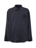 Balenciaga Dark Grey Allover Logo Oversized Homewear Shirt – Siebentaschen