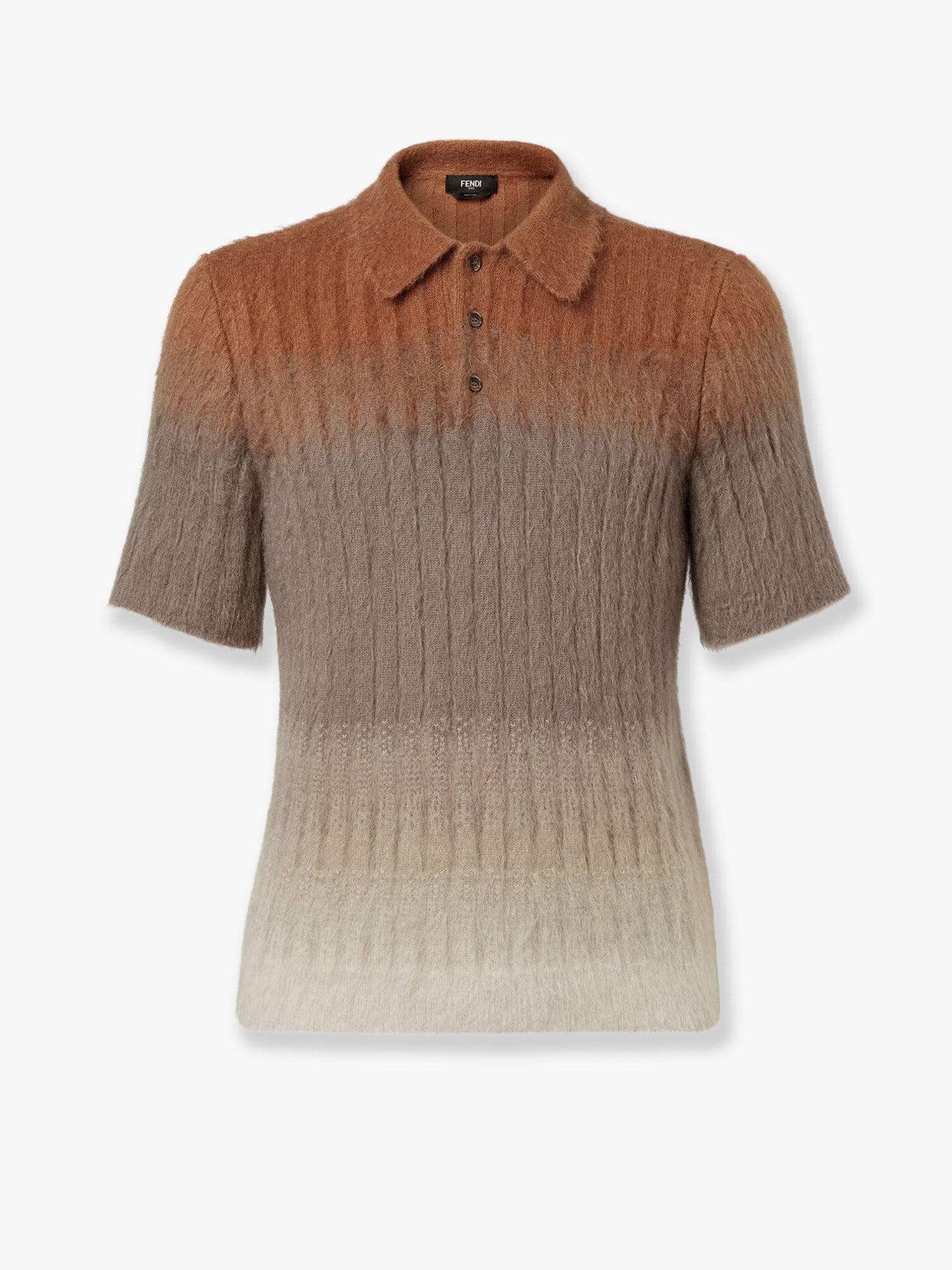 Fendi Dégradé mohair and wool polo shirt