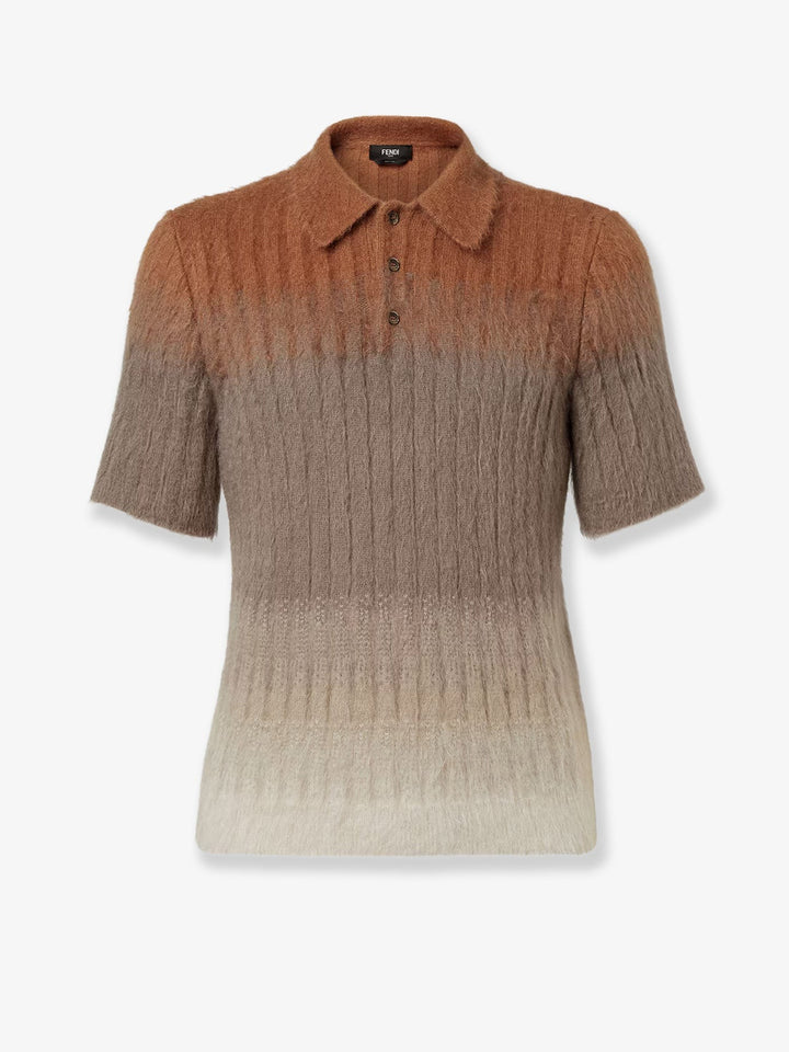 Fendi Dégradé mohair and wool polo shirt