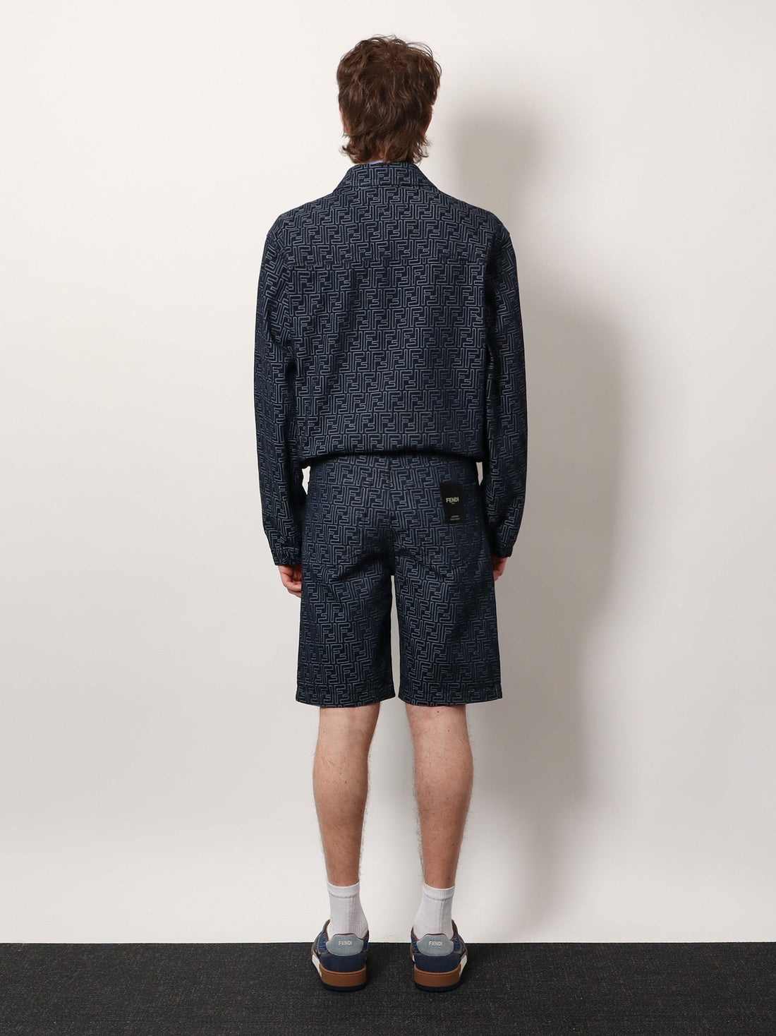 Fendi Denim bermuda shorts with all-over FF logo