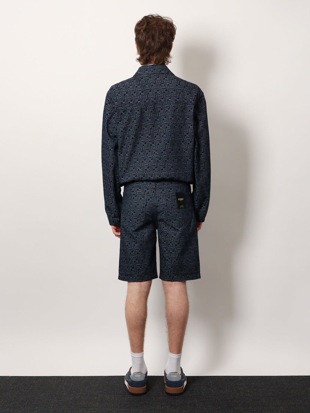 Fendi Denim bermuda shorts with all-over FF logo