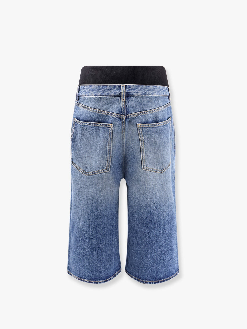 ALAIA Denim bermuda shorts with ribbed band