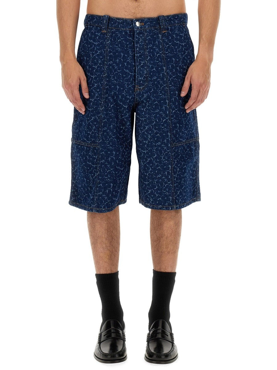 Maison Kitsune DENIM BERMUDA SHORTS