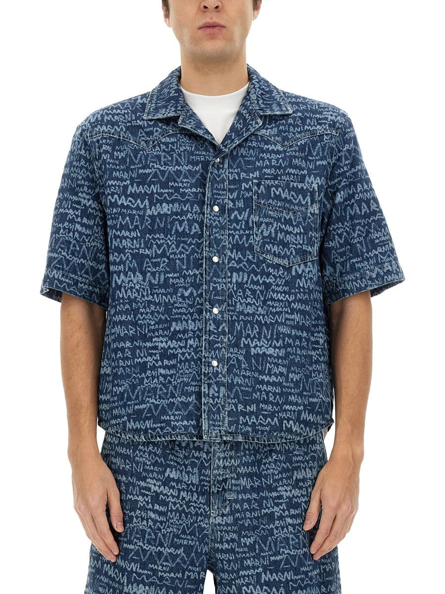 Marni DENIM BOWLING SHIRT