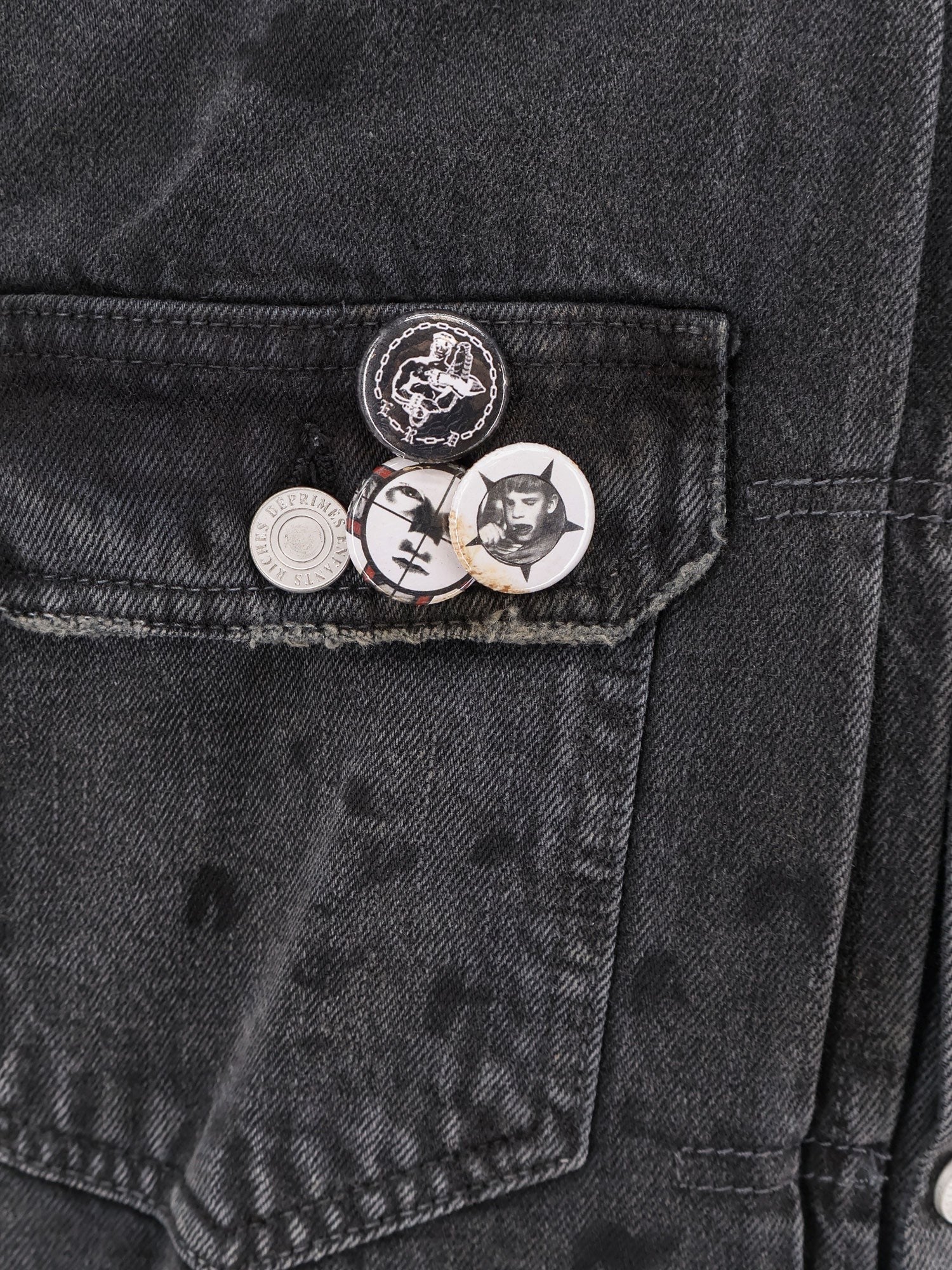 ENFANTS RICHES DEPRIMES Denim jacket with distressed effect