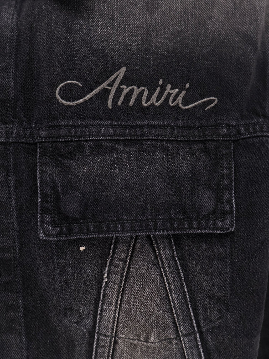 AMIRI Denim jacket with embroidered logo on the front