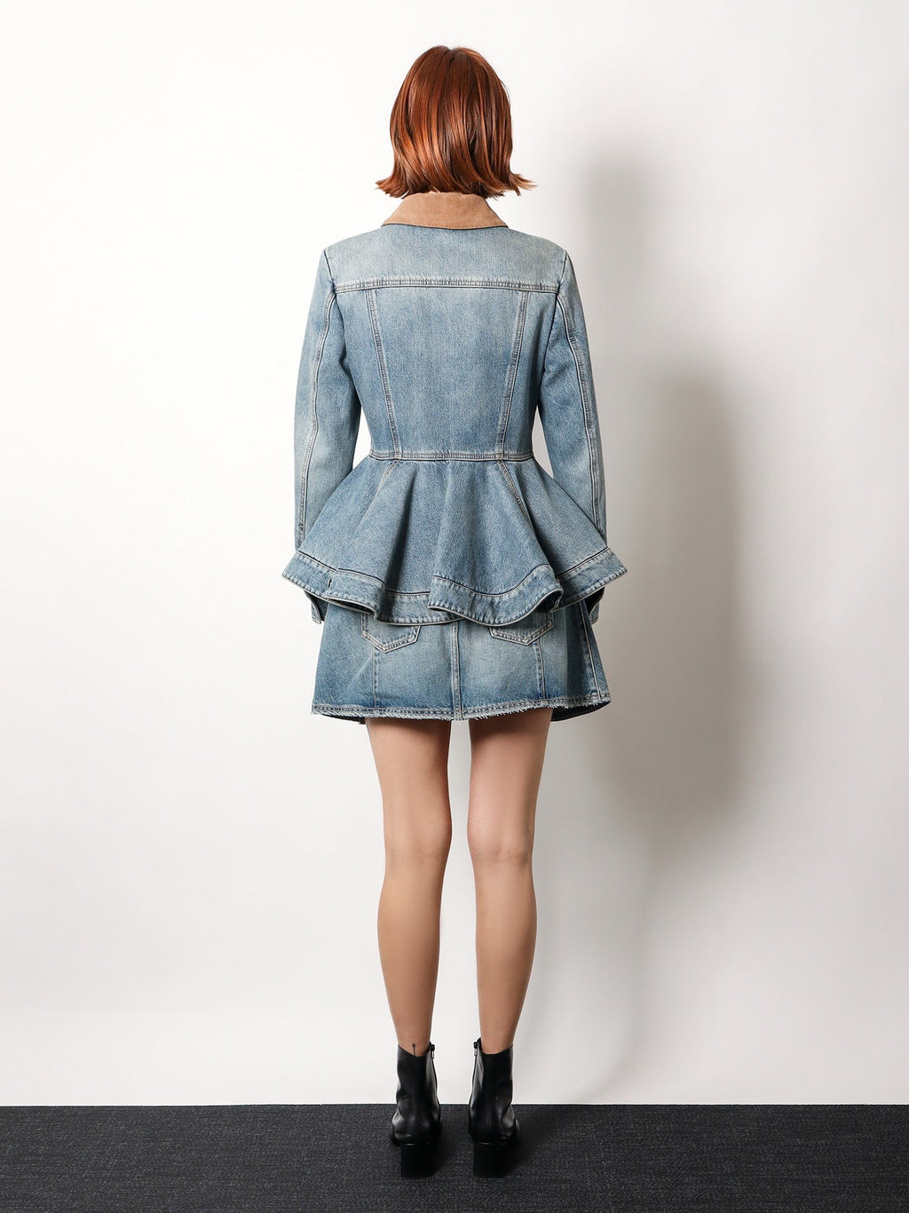 Alexander Mcqueen Denim jacket with volant