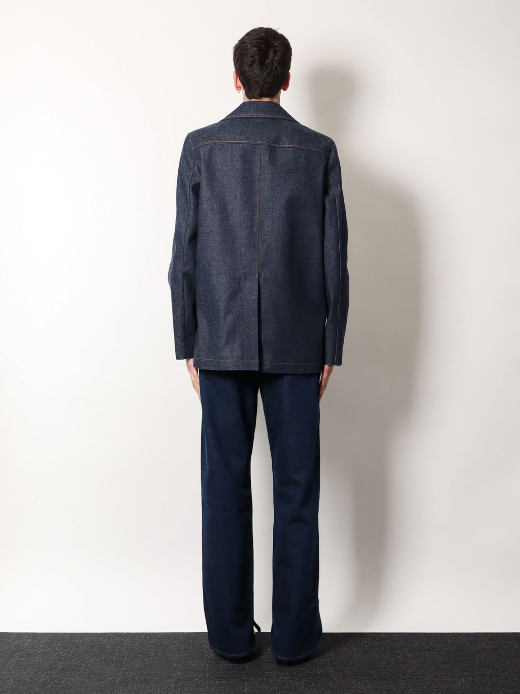Gucci Denim peacoat with contrasting stitching
