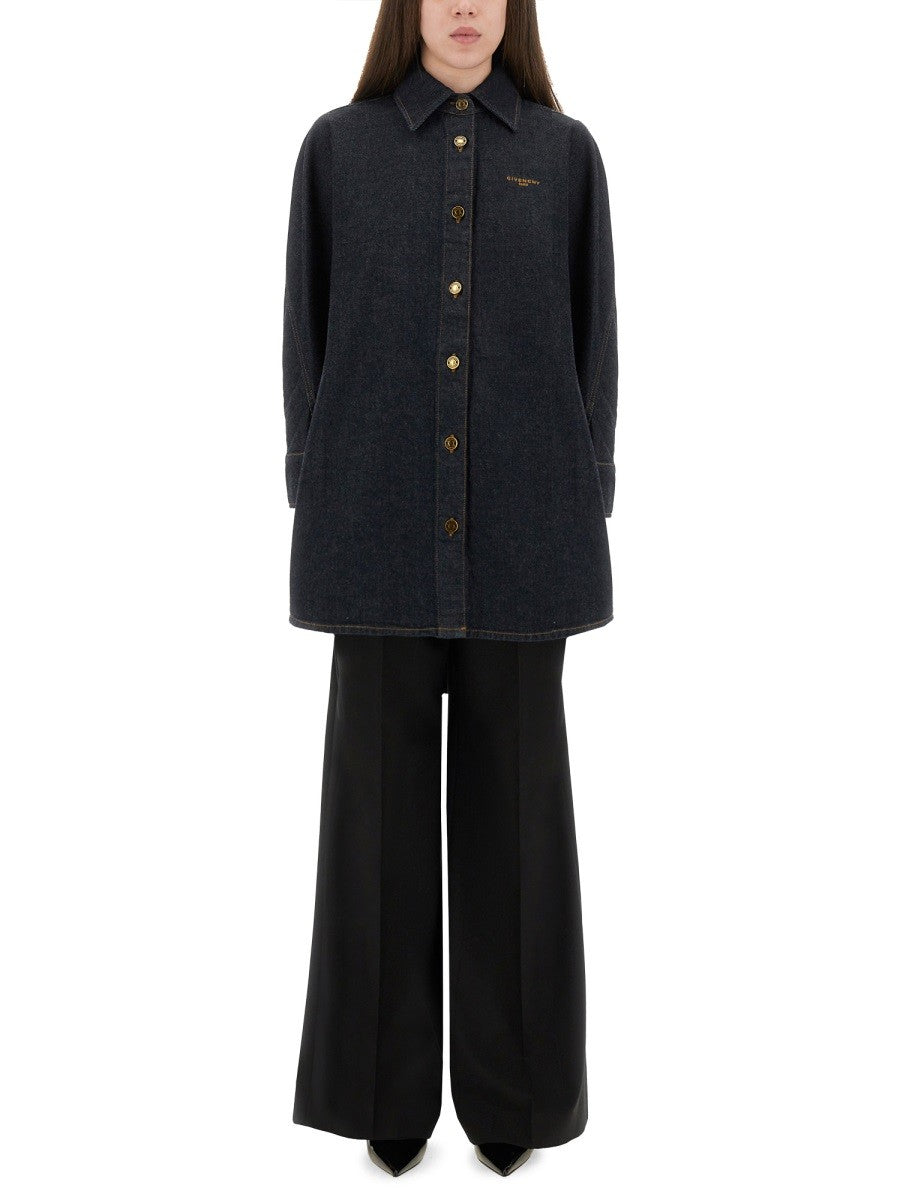 Givenchy DENIM SHIRT WITH EMBROIDERY