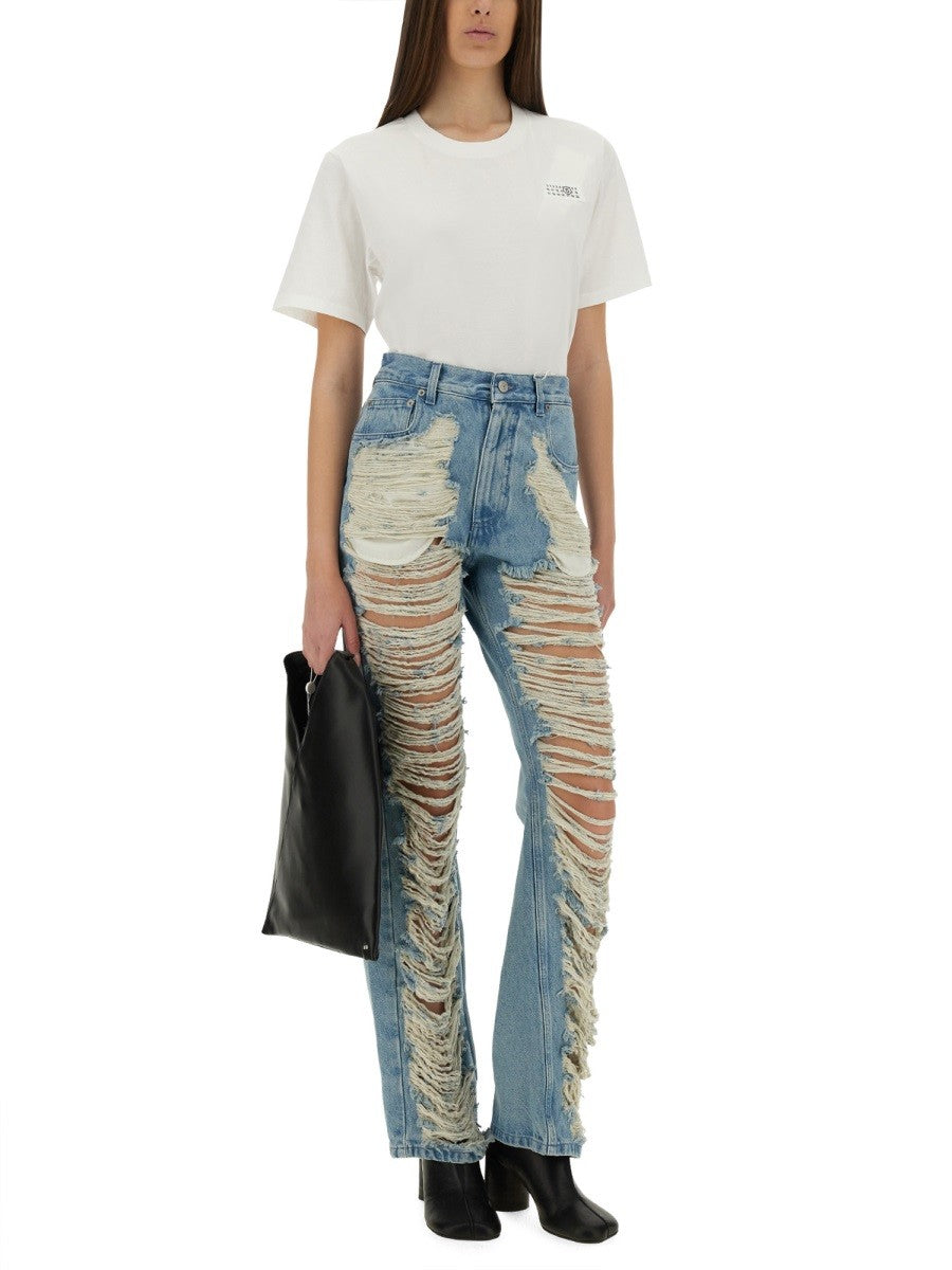 MM6 MAISON MARGIELA "DESTROYED" STRAIGHT JEANS