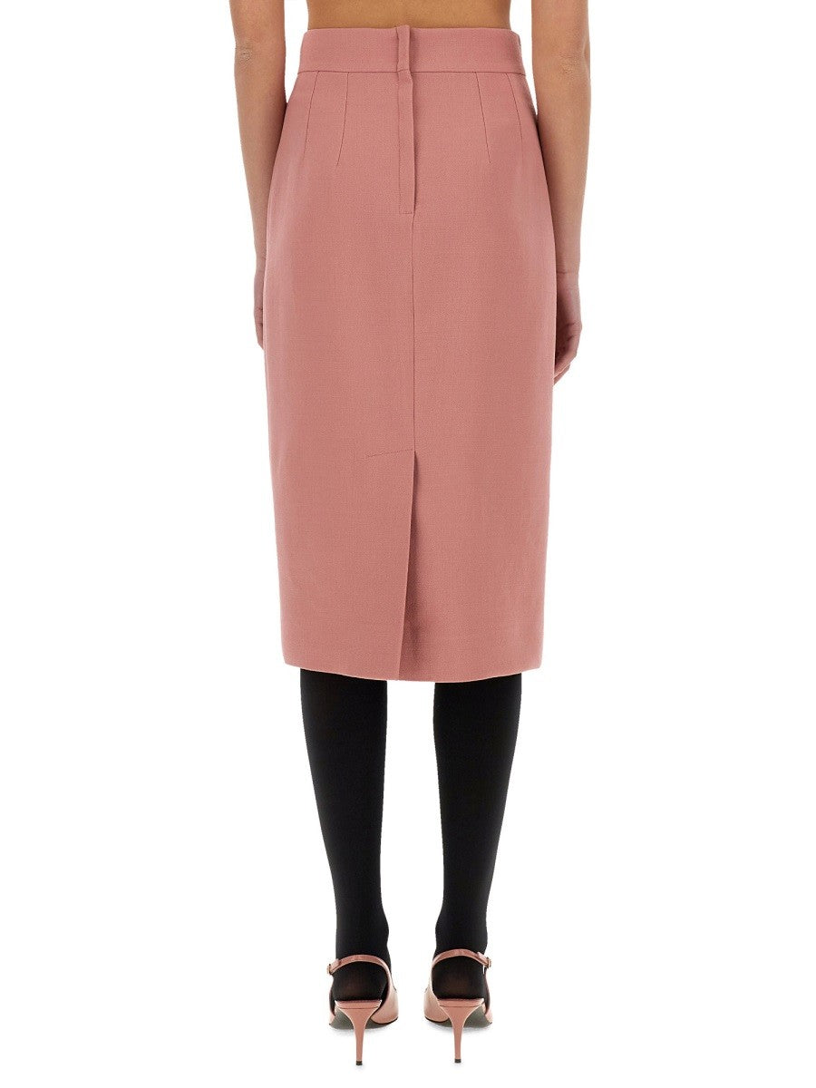 Dolce & Gabbana DG LOGO LONGUETTE PENCIL SKIRT