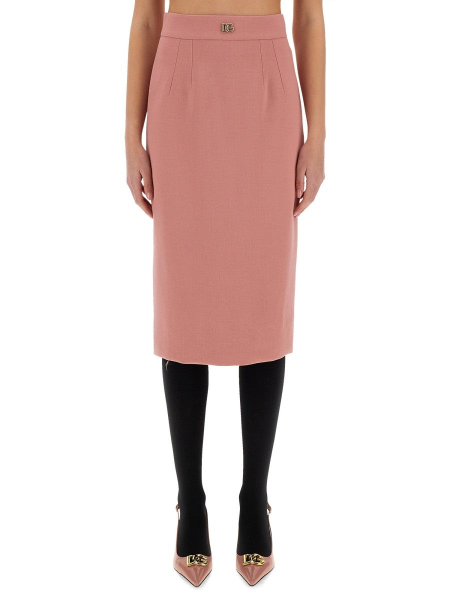 Dolce & Gabbana DG LOGO LONGUETTE PENCIL SKIRT