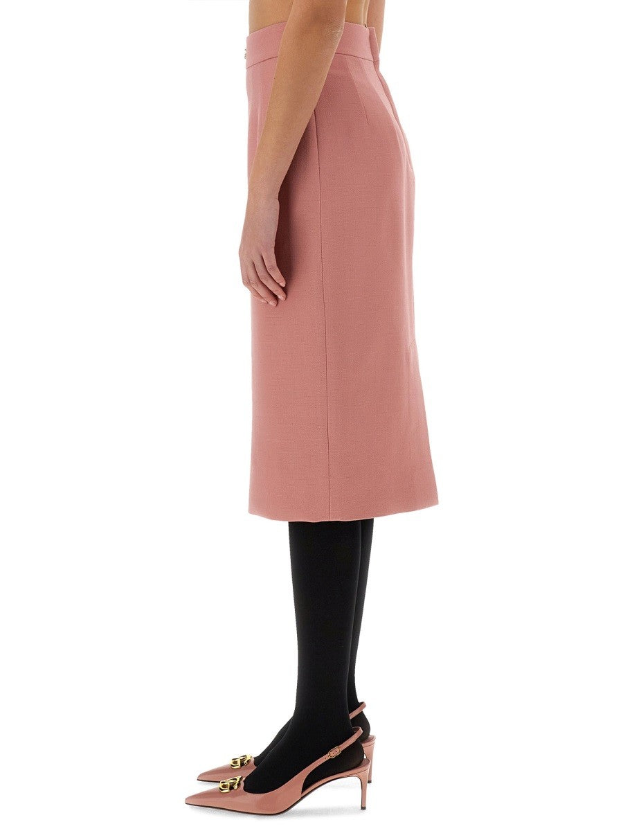 Dolce & Gabbana DG LOGO LONGUETTE PENCIL SKIRT