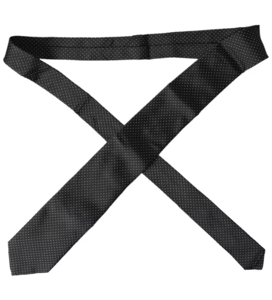Dolce & Gabbana polka dot tie in black with small white dots and classic silk texture