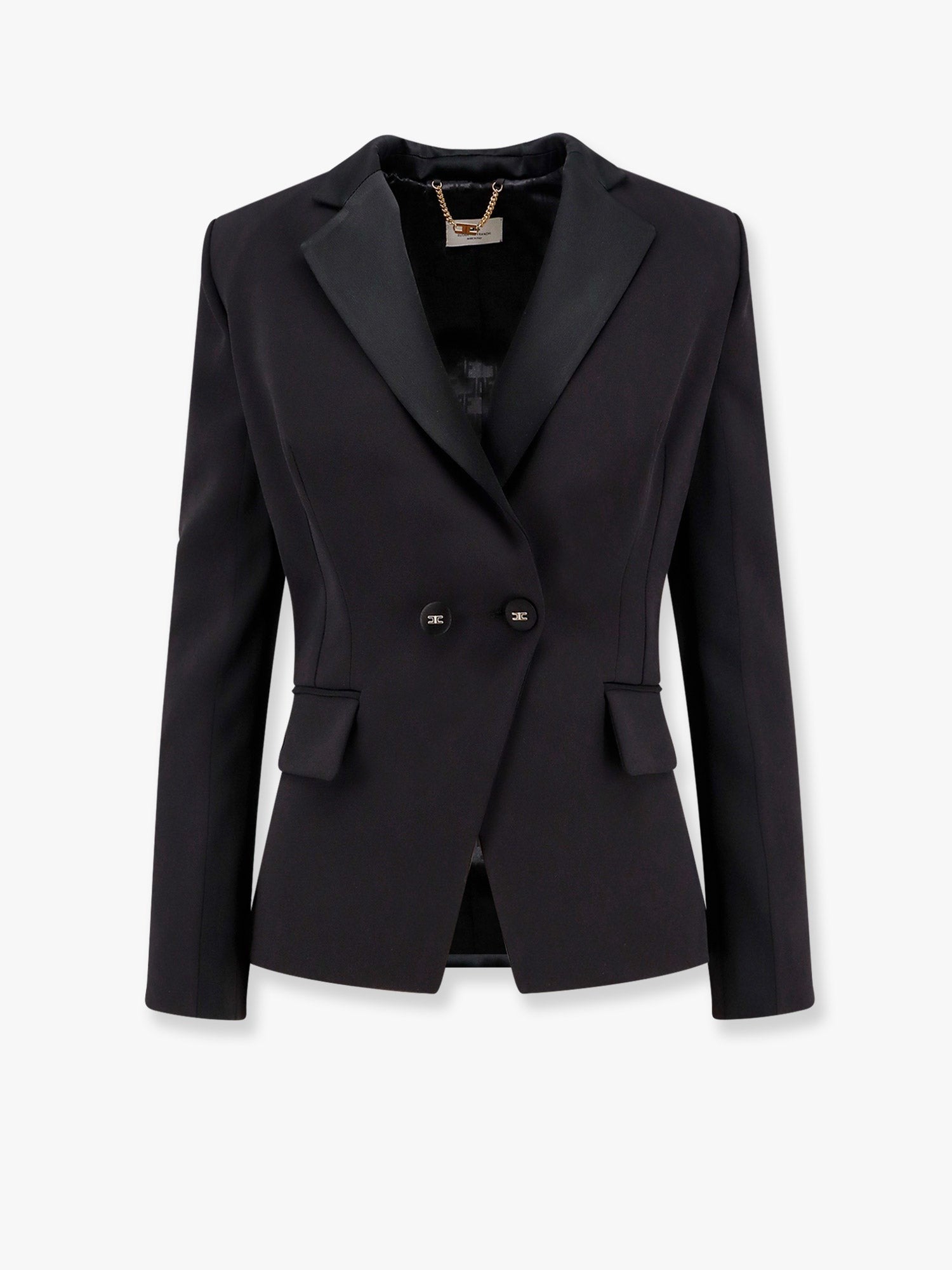 Elisabetta Franchi Double-breasted blazer with covered buttons