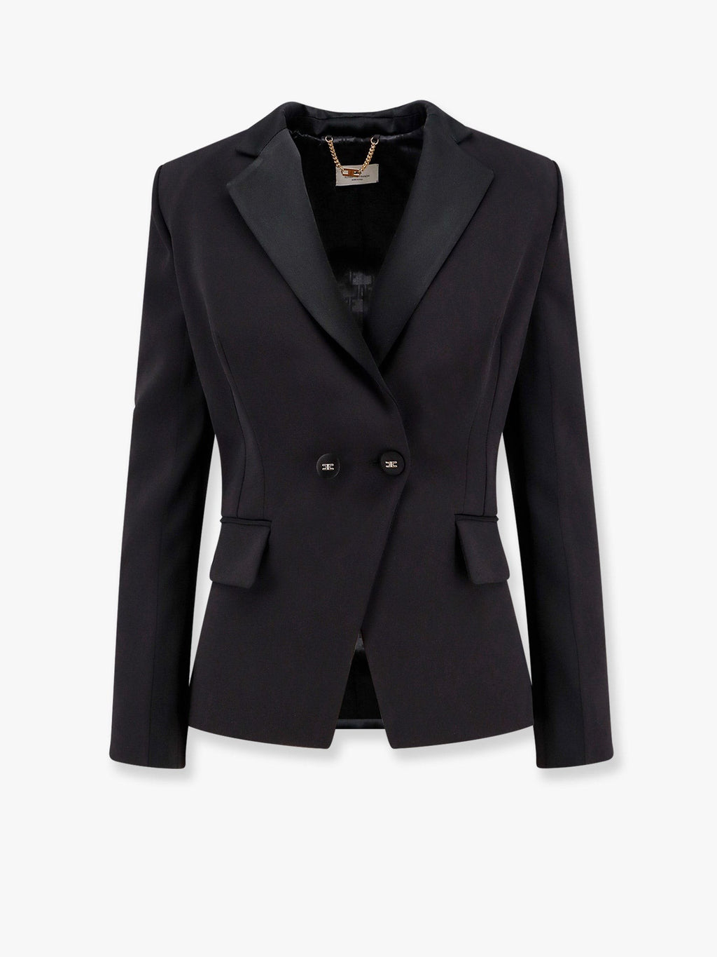 Elisabetta Franchi Double-breasted blazer with covered buttons