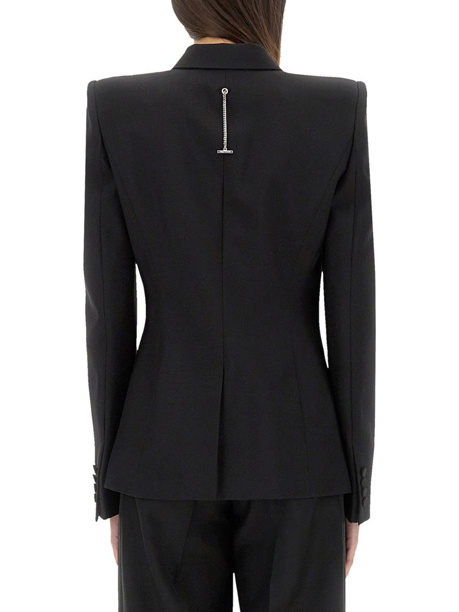 Alexander Mcqueen DOUBLE-BREASTED JACKET WITH VOLUMINOUS SHOULDERS
