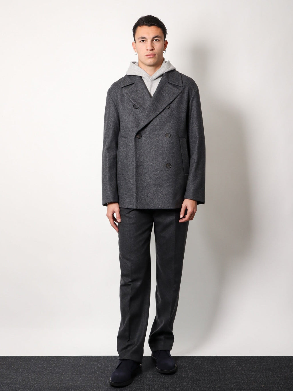 Hevo Double-breasted virgin wool blend coat