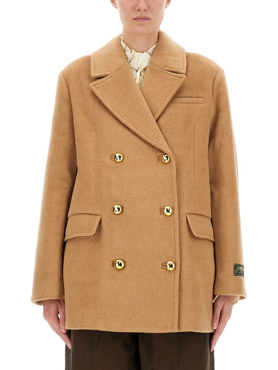 GANNI DOUBLE-BREASTED WOOL BLAZER