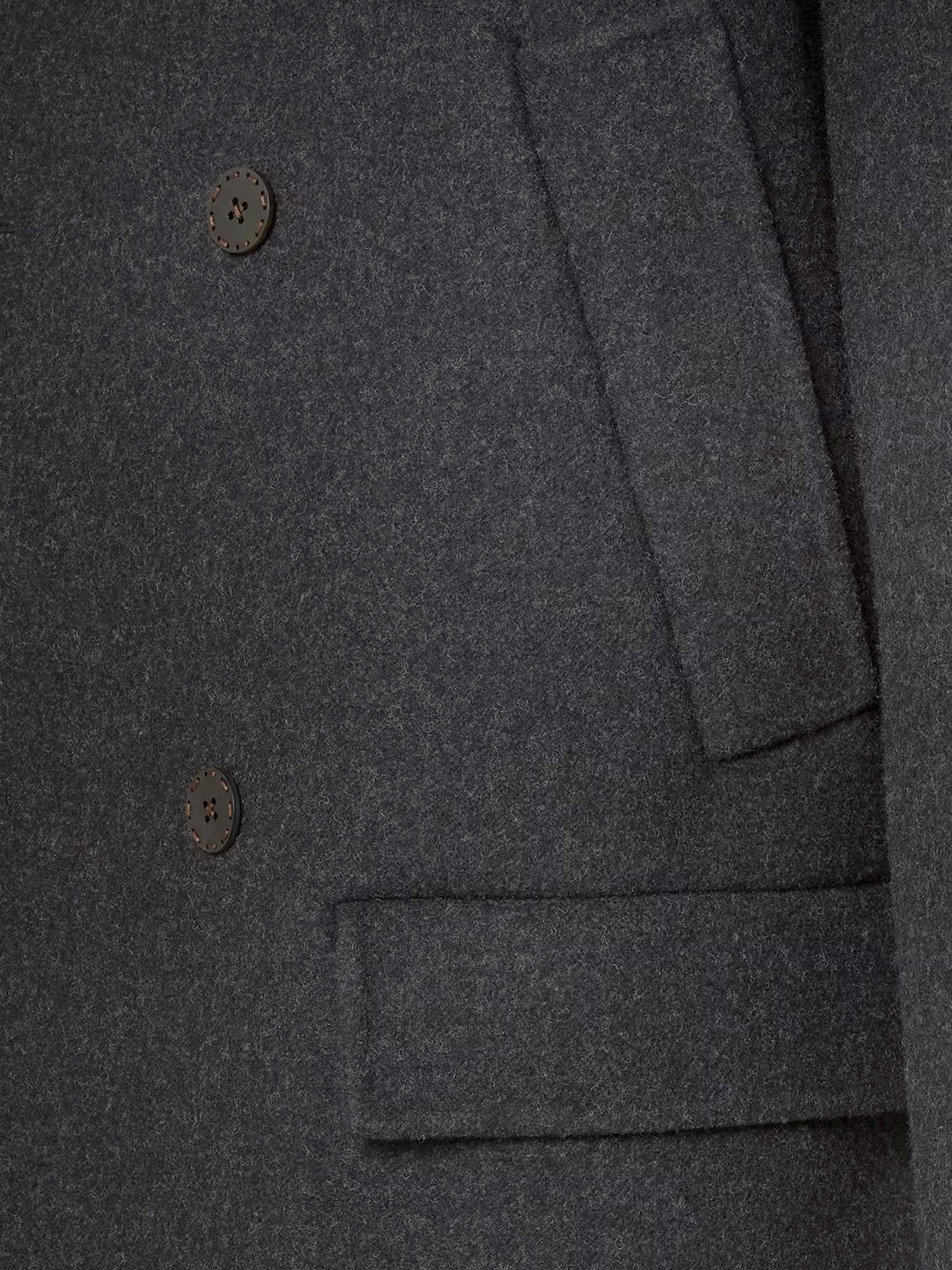 Fendi Double-breasted wool felt peacoat