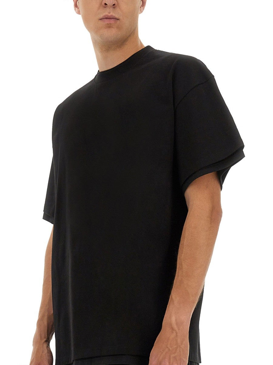 JIL SANDER DOUBLE LAYER COTTON T-SHIRT