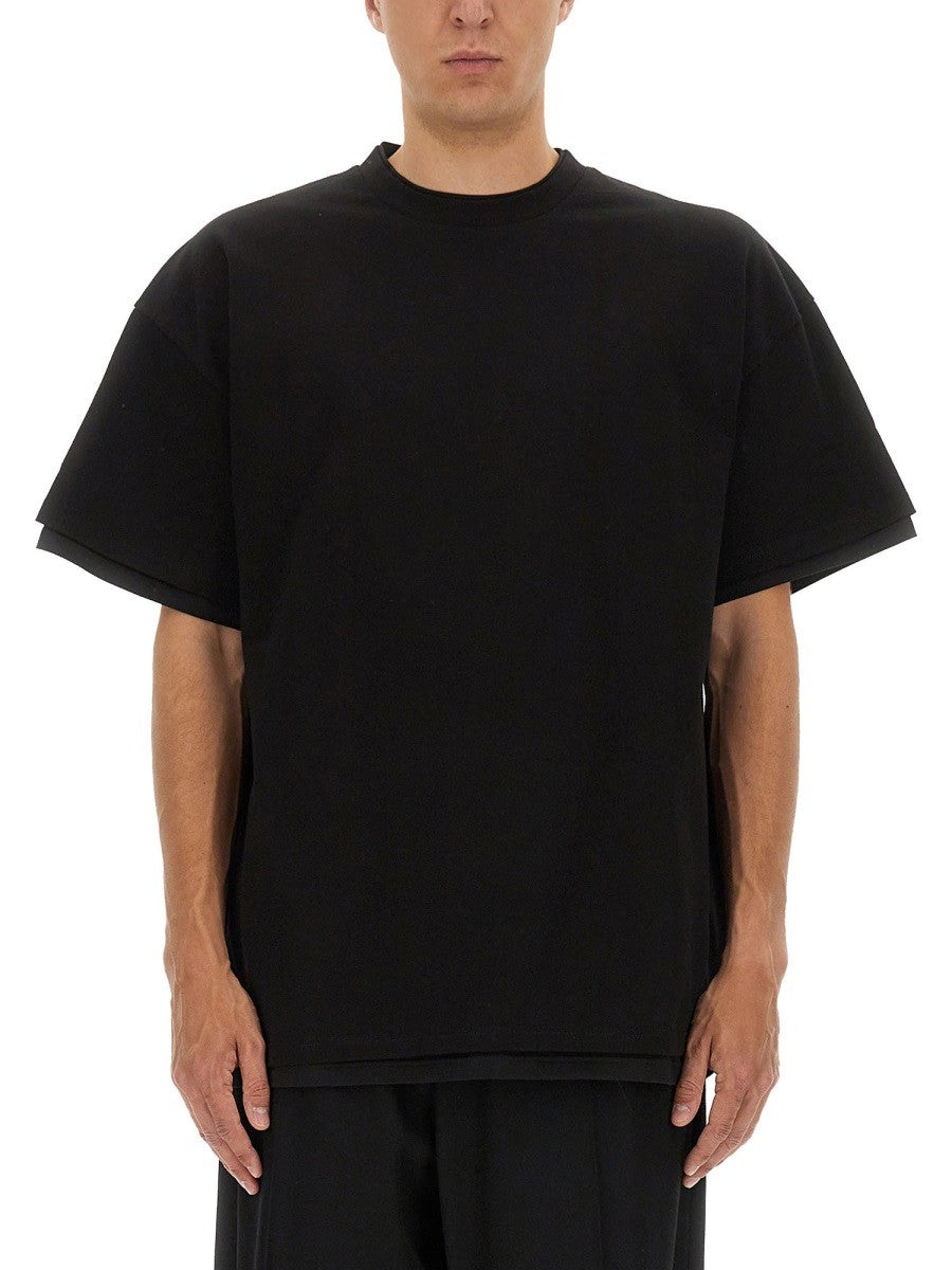 JIL SANDER DOUBLE LAYER COTTON T-SHIRT