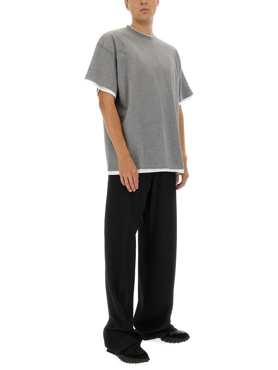 JIL SANDER DOUBLE LAYER COTTON T-SHIRT